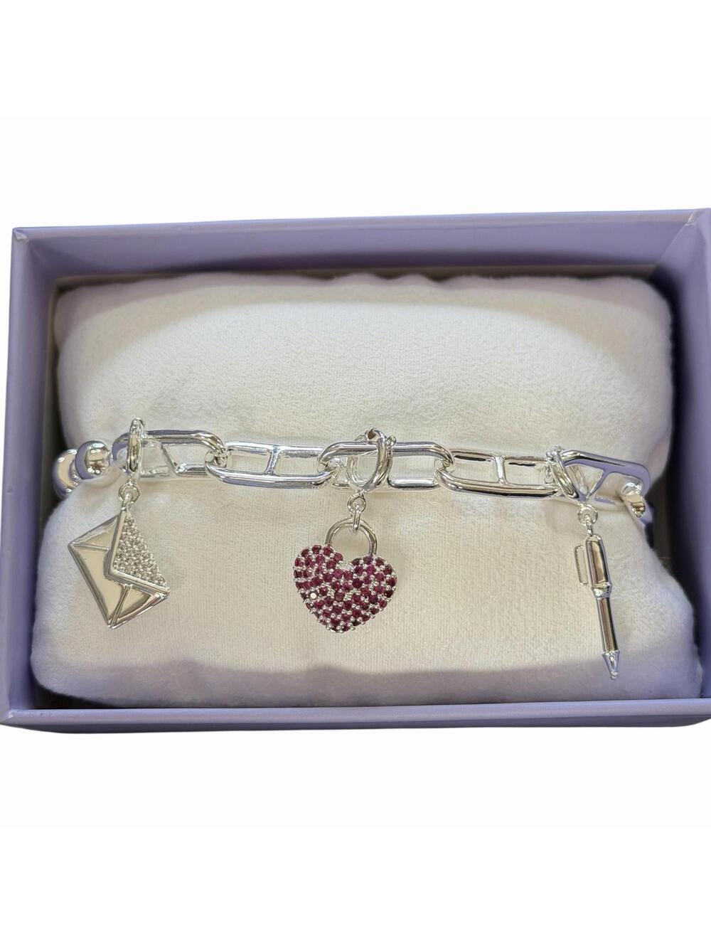 Bomb Party Charmelier Charm Bracelet “Written With All My Love” Heart on Silver